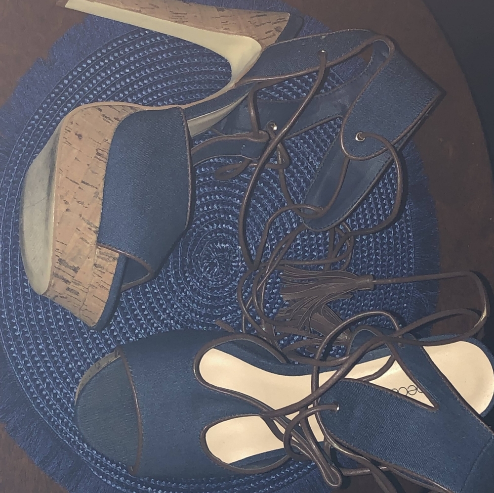 jean lace up platforms